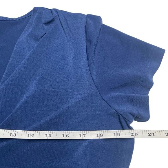 Coldwater Creek Deep Blue Wrap-Neck Top N0273 - Picture 4 of 7